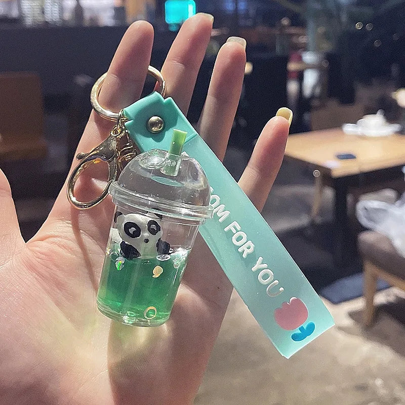 boba keychainFashion Ice Cream Keychain Cute Creative Boba Bubble Key Chain Kids Women Key Pendant Trinkets