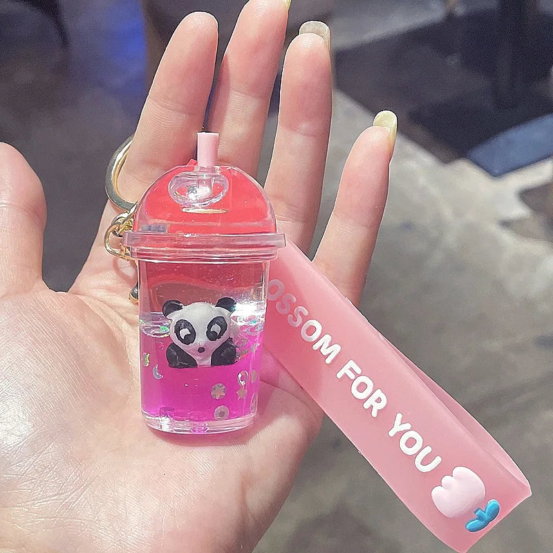 boba keychainFashion Ice Cream Keychain Cute Creative Boba Bubble Key Chain Kids Women Key Pendant Trinkets