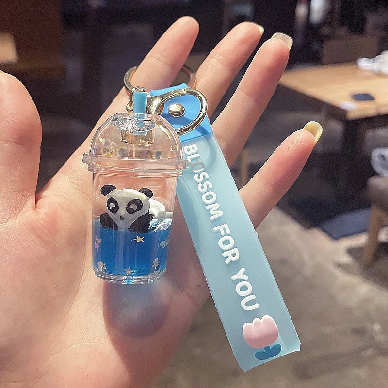 boba keychainFashion Ice Cream Keychain Cute Creative Boba Bubble Key Chain Kids Women Key Pendant Trinkets
